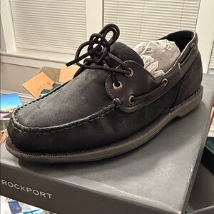 Rockport Men's Black Leather/Nubuck Boat Shoe